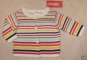 NWT Gymboree LOTS OF DOTS Striped CARDIGAN SWEATER 3 6  