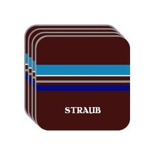 Personal Name Gift   STRAUB Set of 4 Mini Mousepad Coasters (blue 