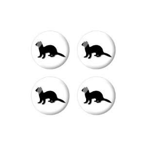 Ferret   Weasel   3D Domed Set of 4 Stickers Badges Wheel Center Cap 