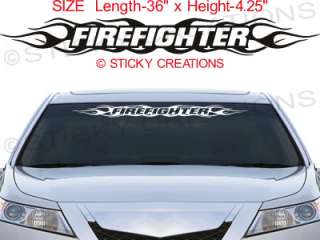 100 FIREFIGHTER Windshield Decal Flame Sticker Graphic  