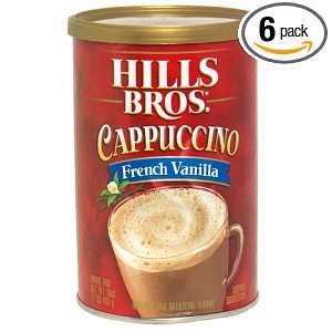 Hills Bros Cappuccino, French Vanilla, 16 Ounce Packages (Pack of 6 