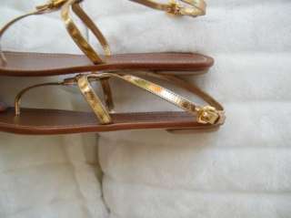 PRADA SHOES SANDALS FLATS gold 41 11 leather new  