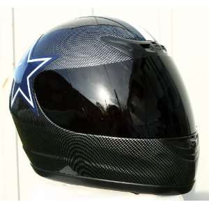  Dallas Cowboys Full Face Motorcycle Helmet   Carbon Fiber 