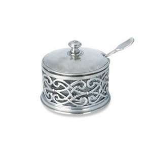 Match Pewter Cutwork Parmesan Dish with Spoon  Kitchen 