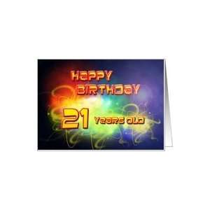   swirling lights Birthday Card, 21 years old Card Toys & Games