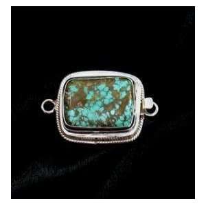  CARICO LAKE TURQUOISE STERLING LARGE CUSHION CLASP #1 