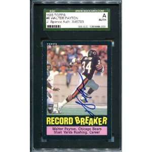  Walter Payton Autographed 1985 Topps Card Sports 