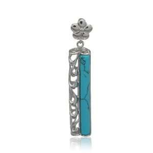  Turquoise Flower Bale Design Fine 925 Sterling Silver with 