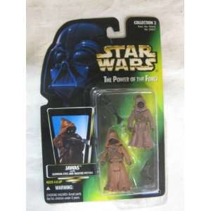 Star Wars The Power Of The Force Jawas With Glowing Eyes and Blaster 