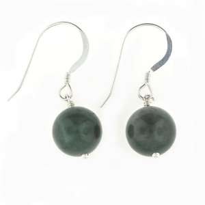  Anna Perrone Green Agate Bead Earrings Finished with .925 