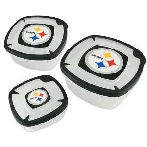  Pittsburgh Steelers Plastic Food Storage Container 3pc Set 