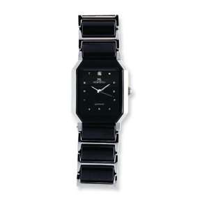   Mountroyal Black Ceramic Band Steel Case Black Dial Watch Jewelry