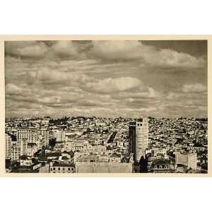  1937 Panorama City Sao Paulo Brazil Brasil Photogravure 