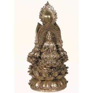    Tibetan Silver Statue Three Buddha Trikaya 