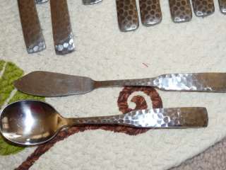 Vtg Flatware ROGERS Stainless HAMMERED Plymouth Cove 43  