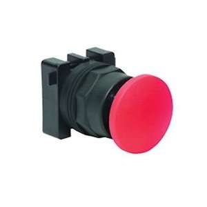 22mm Push Button Body, Mushroom, Red (Requires Auxiliary Contact Block 
