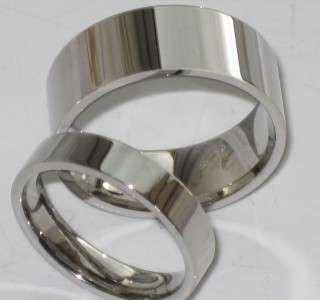   his hers 4mm 9mm plain STAINLESS STEEL WEDDING RING BAND STR247  