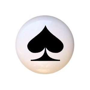  Card Suits Black Spade Casino Gambling Drawer Pull Knob 