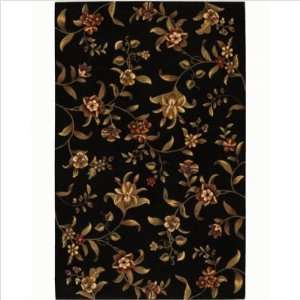  Lotus Garden Budding Lily and Black Transitional Rug Size 