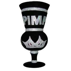  Black and Silver PIMP Hurricane Glass