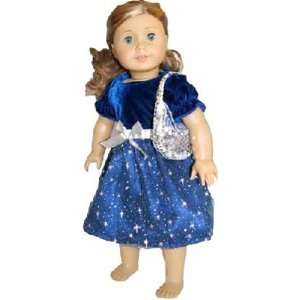    Blue and Silver Starlight Dress for 18 Inch Dolls Toys & Games