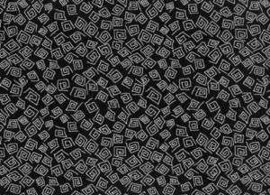 White Squiggles on Black Quilting Sewing Craft Fabric  