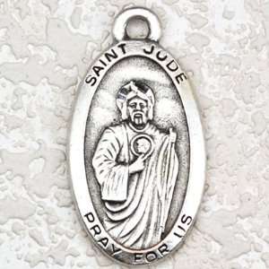 Antique Silver St Jude Gift Patron Saint Catholic Christian Medal 