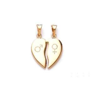  Nadejo P65129 Pendant Gold Plated heart Secable St Valentin Jewelry