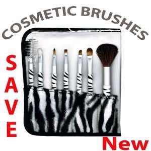  New Pro Makeup Cosmetic Brushes Set with Zebra Print 
