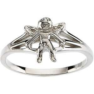  R16610 Sterling Size 7 Angel Chastity Ring W/Box Jewelry