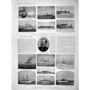   1898 Schley Ships War Texas Furor Columbia Map Havana