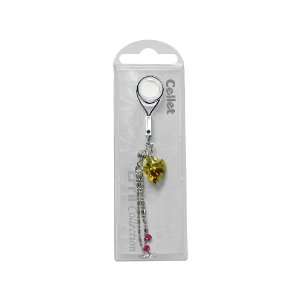    Cellet Phone Strap   Yellow Heart Stone Cell Phones & Accessories