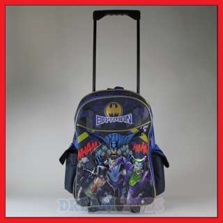 16 Batman Rolling Backpack Roller/Bag/Wheeled/Boys  
