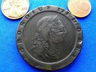 1797 UK Brittania George III 2 Pence Huge Copper Cartwheel.  