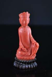 Antique Chinese Finely Carved Coral Figure  