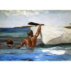  Oil Painting The Spong Diver Winslow Homer Hand Painted 