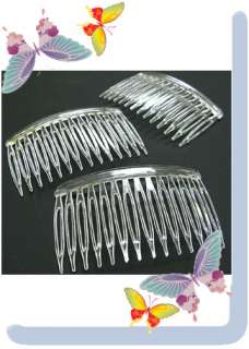 Clear plastic hair comb high density teeth (Transparent) 75x45mm 10PCS 