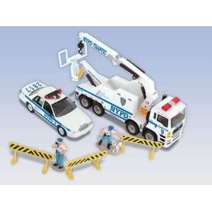  NYPD Pullback Towtruck & Police Car W/ACCESSORIES Toys 