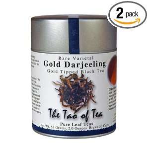 The Tao of Tea, Gold Darjeeling Black Tea, Loose Leaf, 2 Ounce Tins 