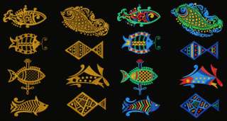 Ethnic Fish Ornaments Machine Embroidery Designs 5x7  