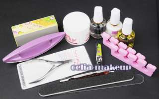   Gel Lamp Dryer NAIL ART Glitter Salon Polish TIPS SET KIT 260  
