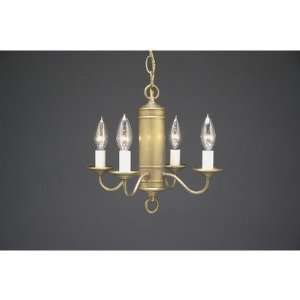   Cylinder J Arms Chandelier with Eggshell Shade Finish Antique Brass