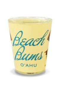Hawaiian Souvenirs Sandy Beach Bums Oahu 1oz Shot Glass  