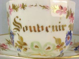 Superb Vintage FLOWERS SOUVENIR CUP & SAUCER Porcelain  