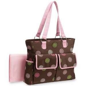   Dokie Microsuede Diaper Bag and Changing Pad, Pink Polka Dot Baby