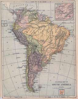 SOUTH AMERICA Political geography. Antique map. c1894  