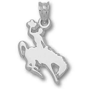  University of Wyoming Cowboy On Horse Pendant (Silver 