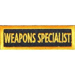  Weapons Specialist Patch, 3x1 inch, small embroidered iron on patch 