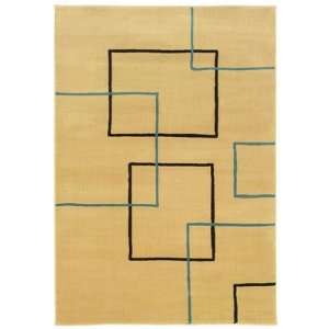  Charbel Ivory Squares Contemporary Rug