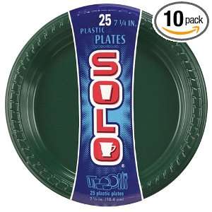  Solo Evergreen 7 Inch Plastic Plate, 25 Count Packages 